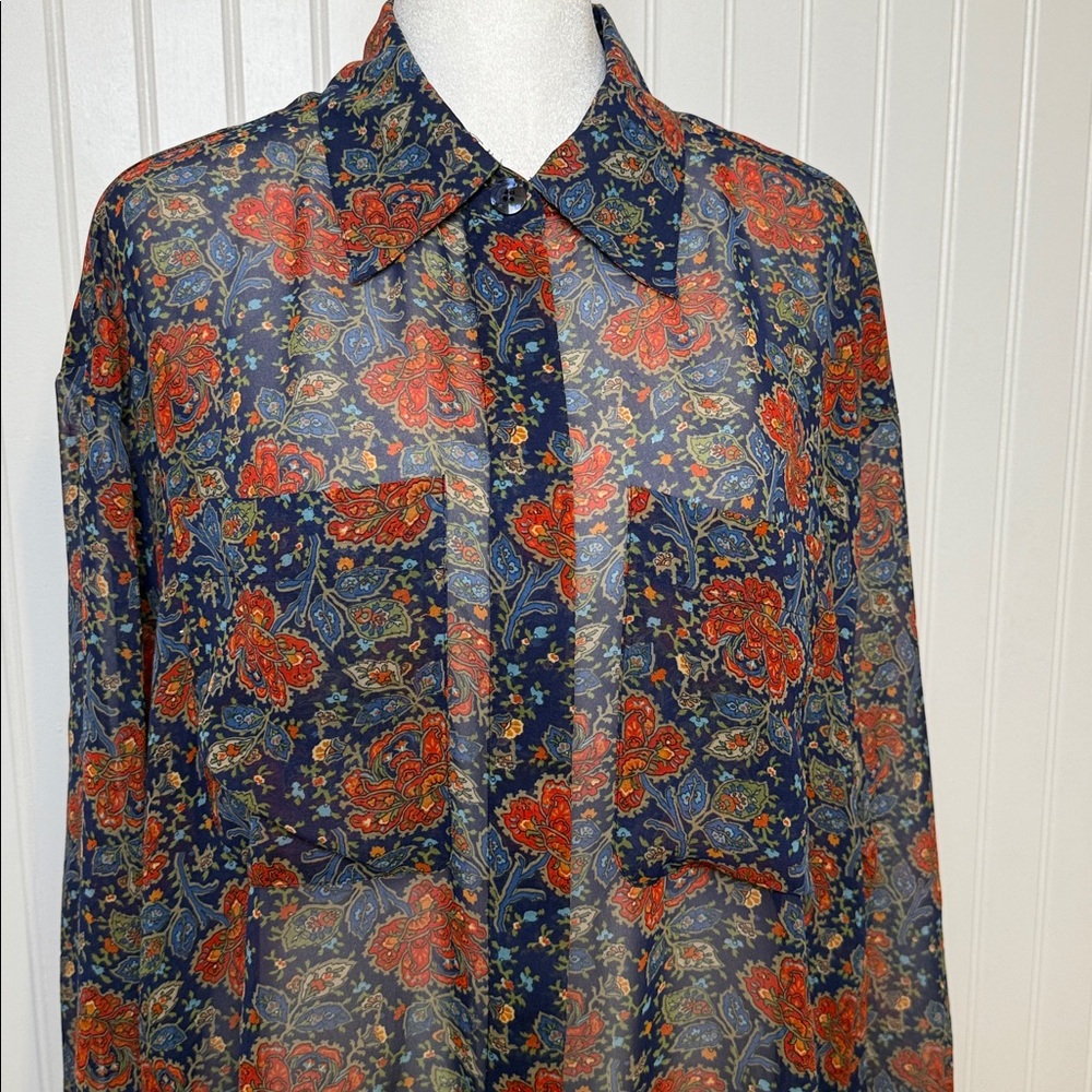 Vintage | size L | Liz Sport | boho floral patterned | women’s blouse